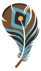 Tribal feather with colorful ornament. Ethnic boho element © VectorBum