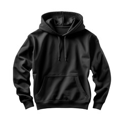 black hoodie mockup isolated on transparent background