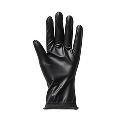 Black nitrile glove isolated on transparent background
