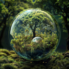 Nature in a ball in the form of a planet