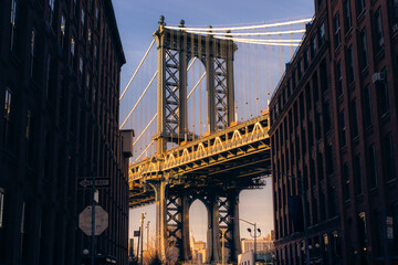 View of Manhattan bridge from Dumbo in New York (USA)
