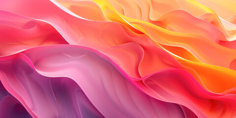 Obraz premium A dynamic illustration piece with flowing forms in a warm gradient from deep pink to radiant orange.