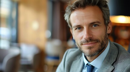 A handsome young professional in a suit and tie smiles confidently at the camera. He has short dark hair and blue eyes, and is clean-shaven.