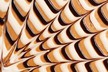 Abstract frosting Background condensed milk and chocolate. Food photo.