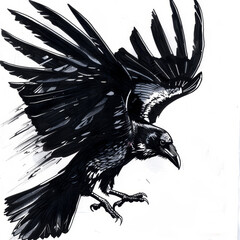 Fototapeta premium a black and white drawing of a bird