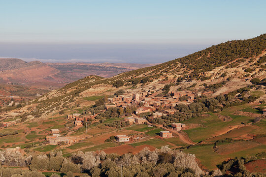 The town of Douar Ait-Imgeur in the High Atlas Mountains