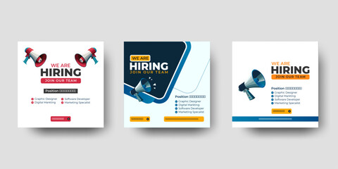 We are hiring job vacancy social media post or square web banner template design
