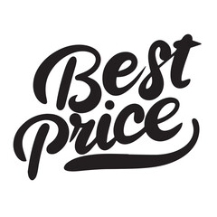 Obraz premium Best Price text isolated on transparent background in black color. Hand drawn vector art