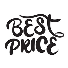 Best Price text isolated on transparent background in black color. Hand drawn vector art
