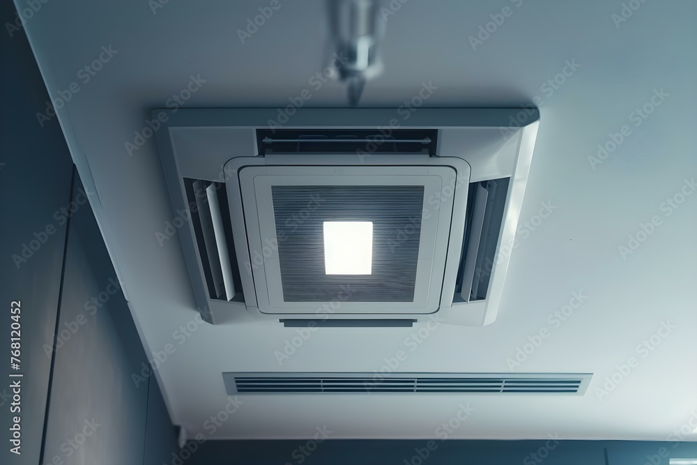 Poster ceiling air conditioner unit symbolizing home cooling systems and energy efficiency in a versatile i