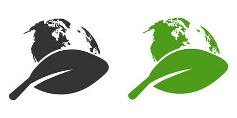 Global warming icon. Climate symbol earth set vector ilustration.