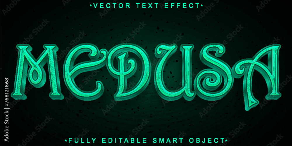 Wall mural green medusa vector fully editable smart object text effect - Wall murals