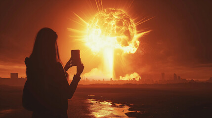 Epic Destruction: Witnessing a Massive Explosion - obrazy, fototapety, plakaty