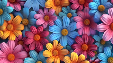 Colorful Flowers Floating in the Air