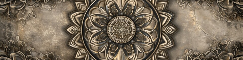 a breathtaking mandala on a taupe canvas, showcasing the precise details and neutral tones with unparalleled sharpness.