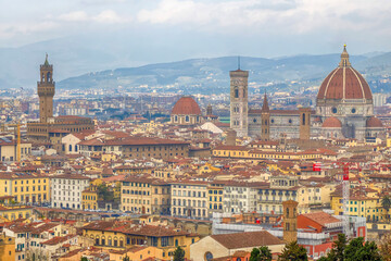 Fototapeta na wymiar florence dome brunelleschi view from san miniato church
