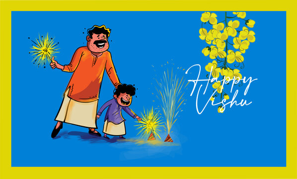 Happy vishu Festival of Kerala ILLUSTRATION VECTOR