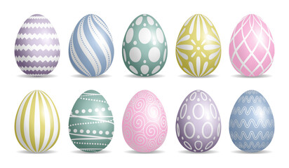 Set of colorful Easter eggs