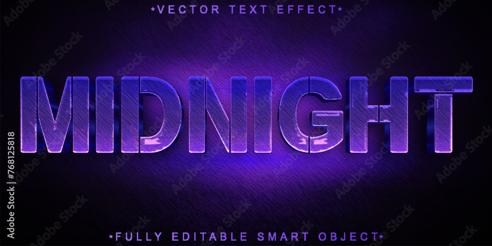 Poster dark purple midnight vector fully editable smart object text effect