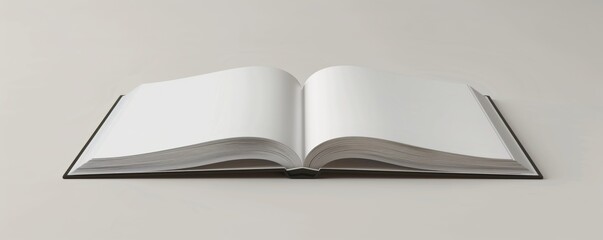 Open blank book on a neutral background - obrazy, fototapety, plakaty