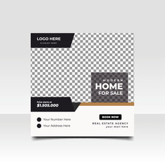 Real Estate Editable Social Media Post Minimalist Template Design.Home Sale Social Media Post Banner Design
