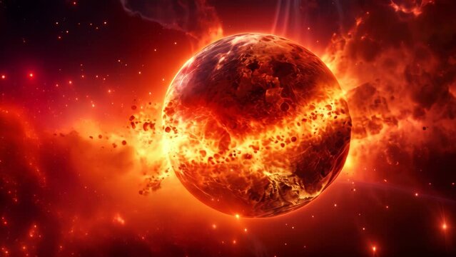 Solar System - Sun in the space. Elements of this image furnished by NASA, A burning planet in the galaxy, AI Generated
