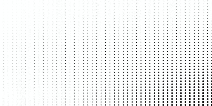 Basic halftone dots effect in black and white color. Halftone effect. Dot halftone. Black white halftone.Background with monochrome dotted texture. Polka dot pattern template. Background with black