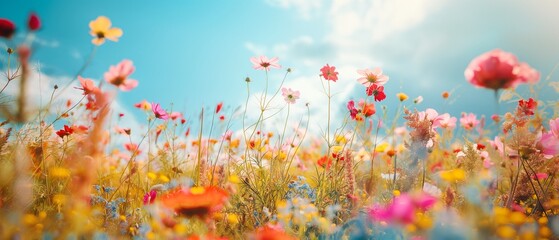 Flower meadow, holiday time in the garden generate ai