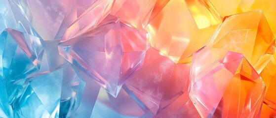 Translucent colorful crystals generate ai