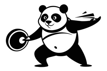vector design of a discus panda