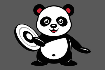 vector design of a discus panda