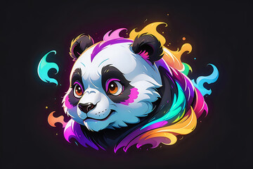 Psychedelic Panda Portrait Design.
Colorful and spirited panda portrait, ideal for creative avatars and wildlife art.