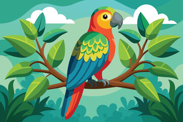 parrot-sitting-vector-illustration  e p.eps