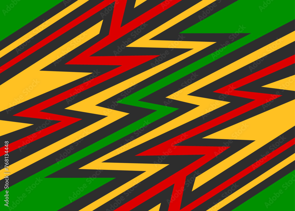 Aufkleber abstract background with diagonal zigzag pattern and with rastafari color theme