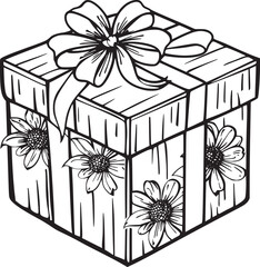 Gift Box Icon. Giving Gift for Birthday and Celebration Vector Design on White Background