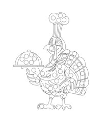 Dot thanksgiving coloring  page for kids and adults black and white coloring book page
