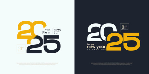 new year celebration 2024. celebration poster with bright coloring with only two colors. Design with deep meaning. 2025 vector premium design.