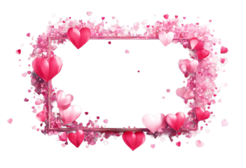 decorated design isolated Valentine's transparent background hearts Red frame Vector Women's celebration symbol Day Love png pink birthday Happy Mother's Mother