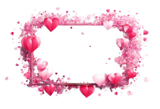 decorated design isolated Valentine's transparent background hearts Red frame Vector Women's celebration symbol Day Love png pink birthday Happy Mother's Mother - Powered by Adobe