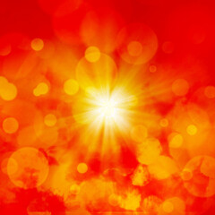 Obraz premium Red bokeh background for banner, poster, Party, Anniversary, greetings, and various design works