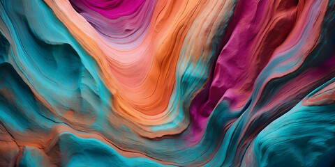 Vibrant Abstract Fabric Waves in Vivid Colors. Abstract waves made of fabric in vibrant turquoise,...