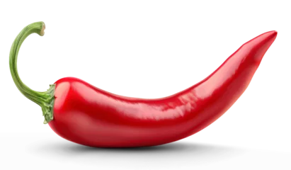 Keuken spatwand met foto Red hot chili pepper isolated on a white or transparent background © Miquel