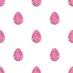 Illustration on theme seamless celebration holiday Easter with hunt colorful bright eggs