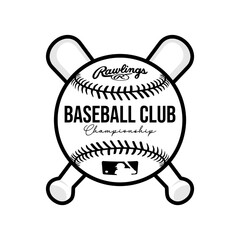 Baseball club championship logo design black white