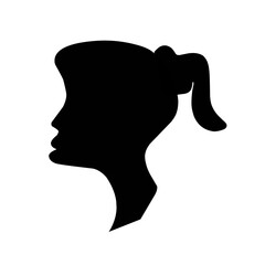 Vector Set of Female and Male Adult and Child Cameo Silhouettes