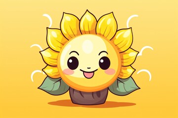 a cartoon sunflower with a face