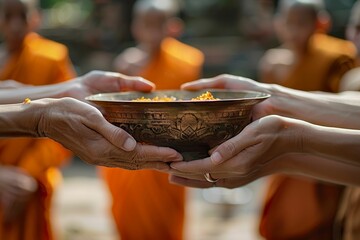 Traditional Buddhist Alms Giving Ceremony