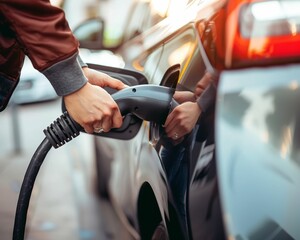 handle and plug Electric Vehicle Charging at a Power Station