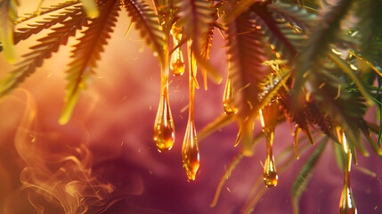 Colourful 3D dripping golden honey