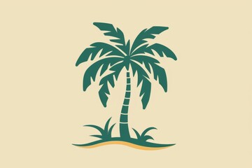 Fototapeta na wymiar An icon of a palm tree. Illustration 